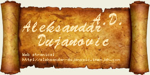 Aleksandar Dujanović vizit kartica